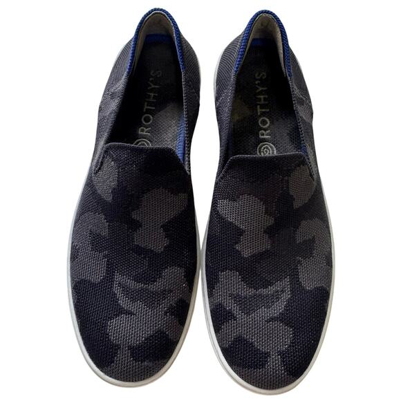 Rothy’s The Original Slip On Sneakers Knitted Camo Gray Black Size 7.5 - Picture 6 of 10